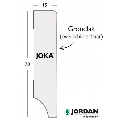 MDF Plint Recht V313 15x70x2440 mm grondlak wit (ook nog overschilderbaar)