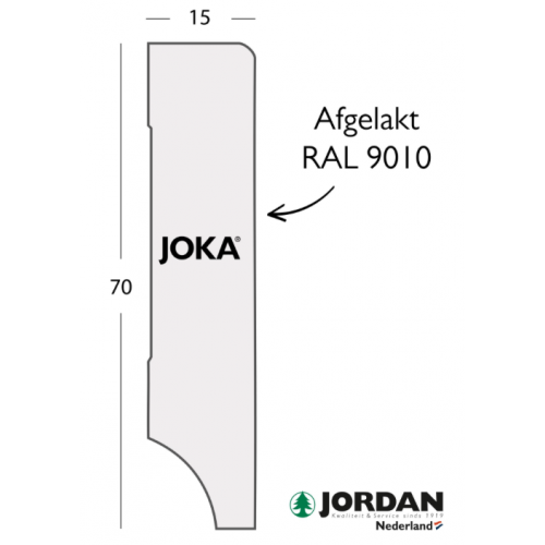 MDF Plint Recht V313 15x70x2440 mm RAL 9010